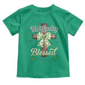 Shamrock Cross Irish St Patrick's Day Toddler T Shirt Not Lucky Simply Blessed TS14 Irish Green Print Your Wear