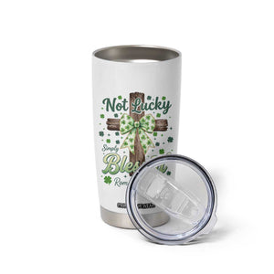 Shamrock Cross Irish St Patrick's Day Tumbler Cup Not Lucky Simply Blessed TS14 Print Your Wear