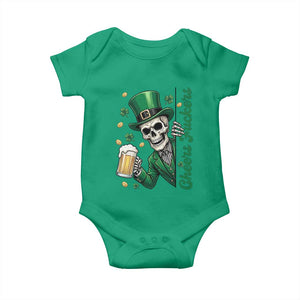 Cheers Fuckers St Patricks Day Baby Onesie Funny Skeleton Drinking Beer TS14 Irish Green Print Your Wear