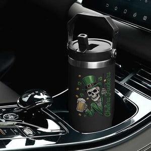 Cheers Fuckers St Patricks Day Flip Straw Tumbler Funny Skeleton Drinking Beer TS14 Print Your Wear