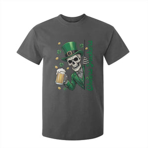 Cheers Fuckers St Patricks Day T Shirt For Kid Funny Skeleton Drinking Beer TS14 Dark Heather Print Your Wear