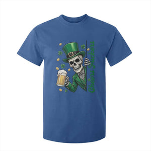 Cheers Fuckers St Patricks Day T Shirt For Kid Funny Skeleton Drinking Beer TS14 Royal Blue Print Your Wear