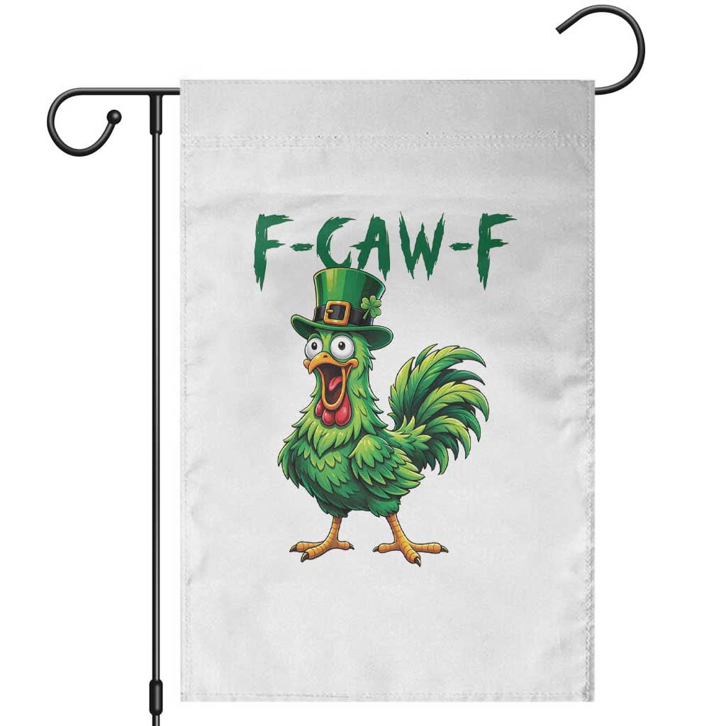 Funny St Patricks Day Lucky Chicken Garden Flag F Caw F TS14 White Print Your Wear