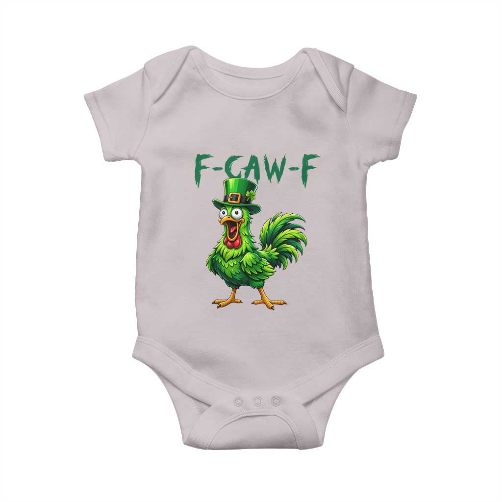 Funny St Patricks Day Lucky Chicken Baby Onesie F Caw F TS14 Ice Gray Print Your Wear