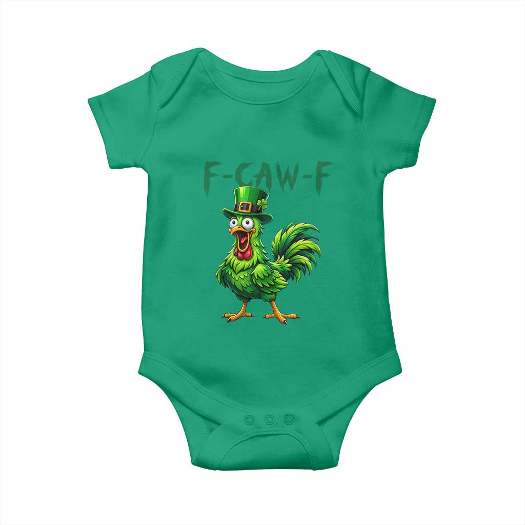 Funny St Patricks Day Lucky Chicken Baby Onesie F Caw F TS14 Irish Green Print Your Wear
