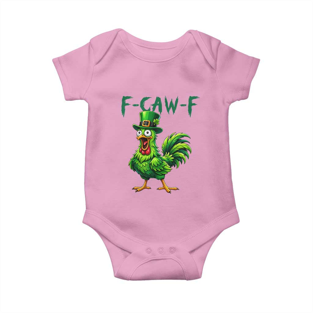 Funny St Patricks Day Lucky Chicken Baby Onesie F Caw F TS14 Light Pink Print Your Wear