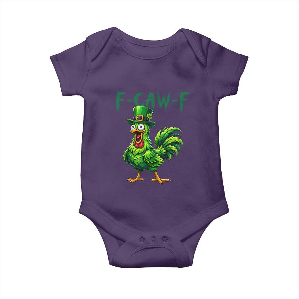 Funny St Patricks Day Lucky Chicken Baby Onesie F Caw F TS14 Purple Print Your Wear