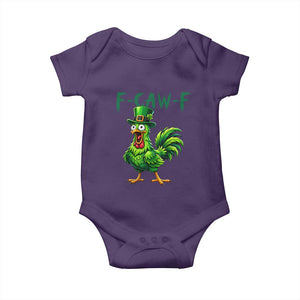 Funny St Patricks Day Lucky Chicken Baby Onesie F Caw F TS14 Purple Print Your Wear