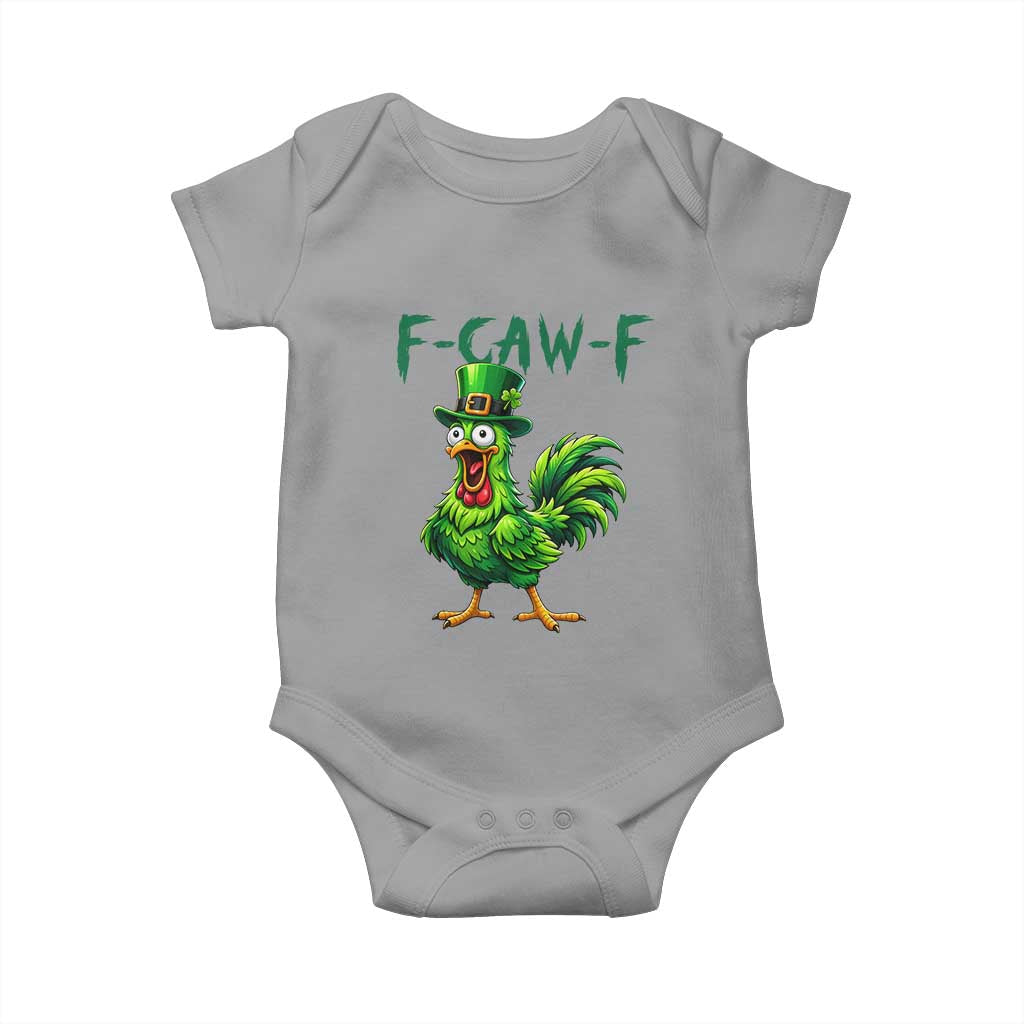 Funny St Patricks Day Lucky Chicken Baby Onesie F Caw F TS14 Sport Gray Print Your Wear
