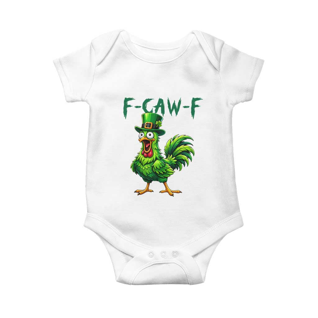 Funny St Patricks Day Lucky Chicken Baby Onesie F Caw F TS14 White Print Your Wear