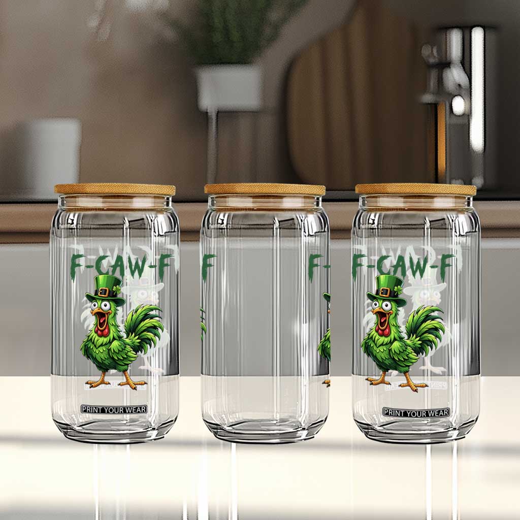 Funny St Patricks Day Lucky Chicken Glass Can F Caw F TS14 Print Your Wear