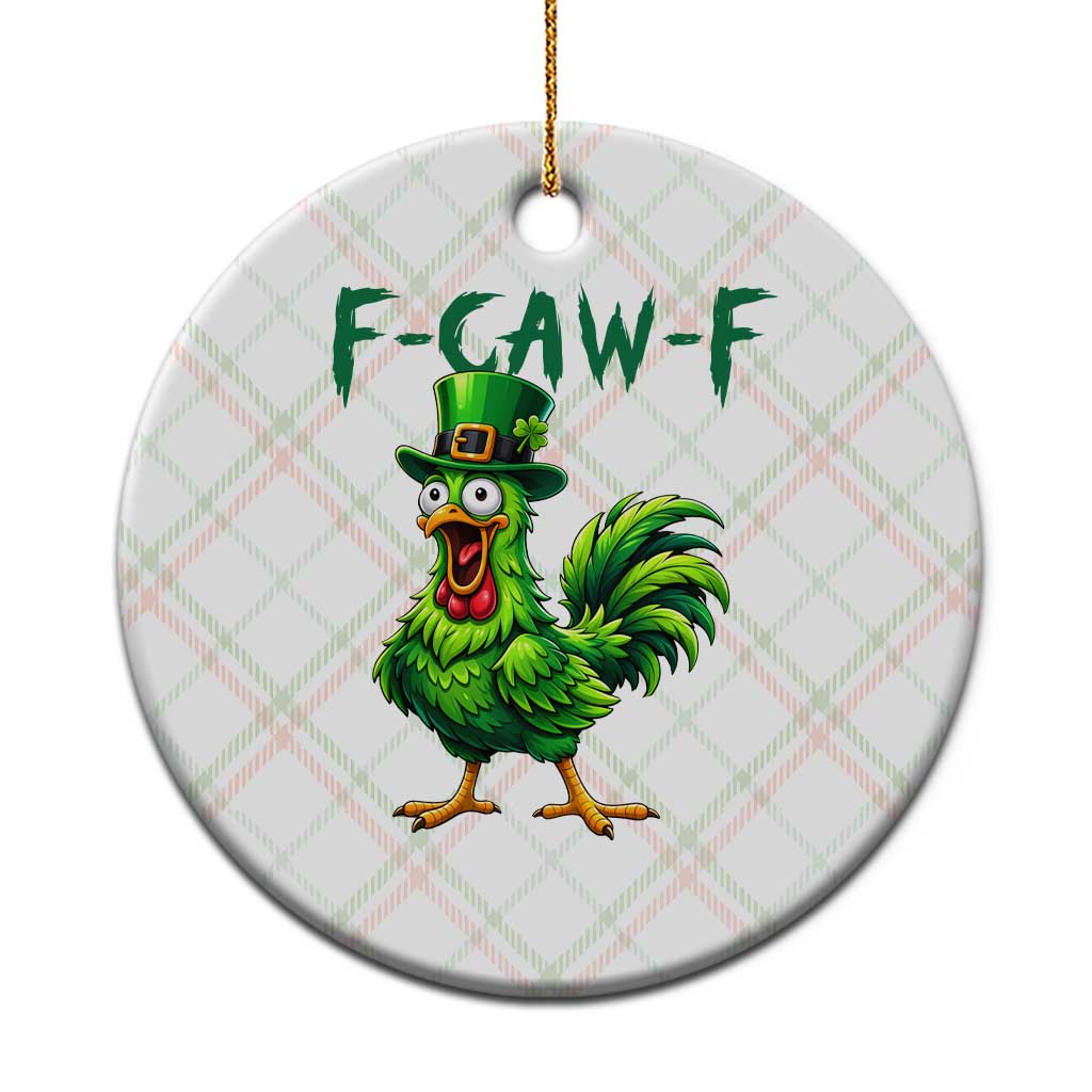 Funny St Patricks Day Lucky Chicken Ceramic Ornament F Caw F TS14 1pc Christmas Plaid Print Your Wear