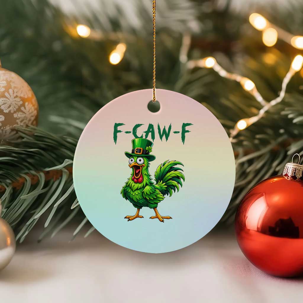 Funny St Patricks Day Lucky Chicken Ceramic Ornament F Caw F TS14 1pc Pastel Print Your Wear