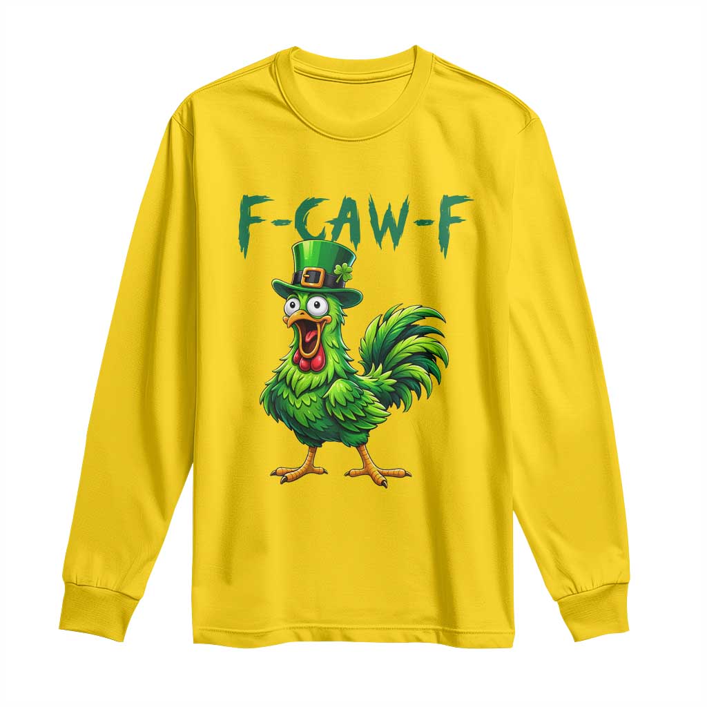 Funny St Patricks Day Lucky Chicken Long Sleeve Shirt F Caw F TS14 Daisy Print Your Wear