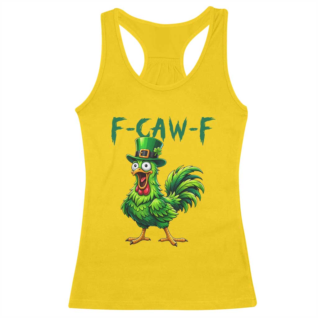 Funny St Patricks Day Lucky Chicken Racerback Tank Top F Caw F TS14 Daisy Print Your Wear