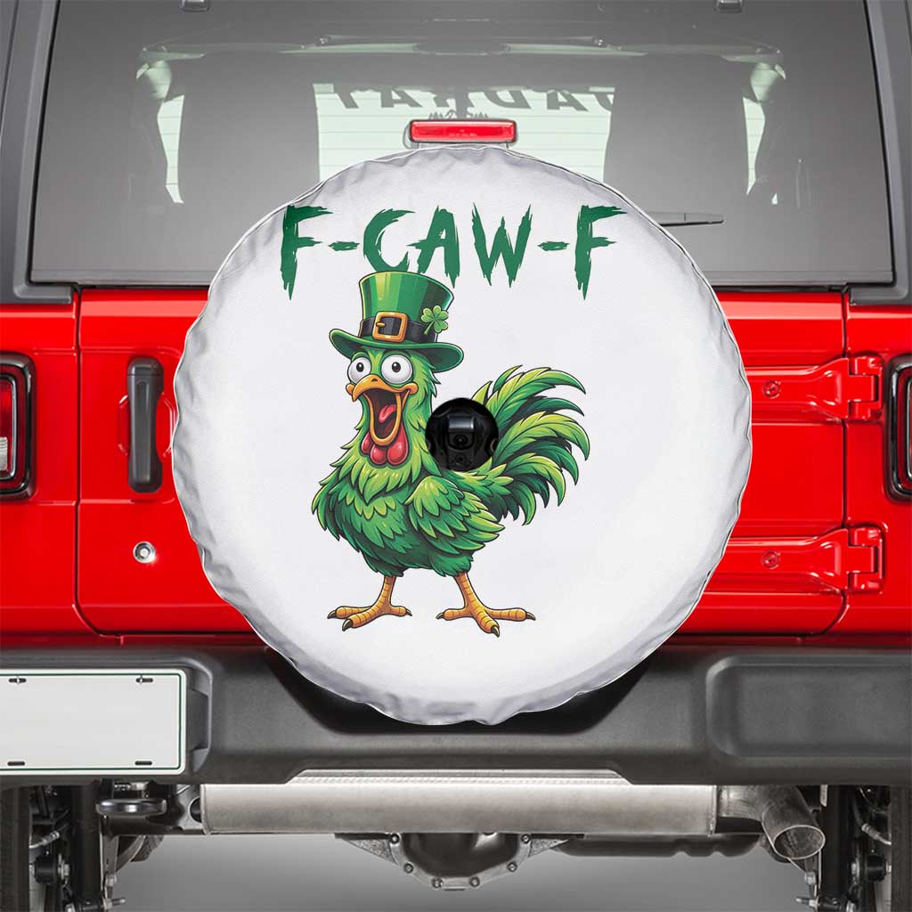 Funny St Patricks Day Lucky Chicken Spare Tire Cover F Caw F TS14 White Print Your Wear