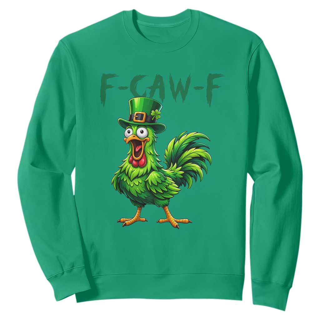 Funny St Patricks Day Lucky Chicken Sweatshirt F Caw F TS14 Irish Green Print Your Wear
