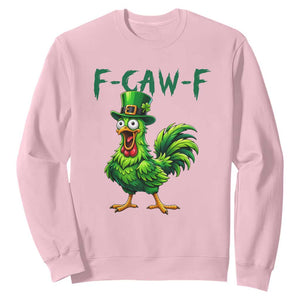 Funny St Patricks Day Lucky Chicken Sweatshirt F Caw F TS14 Light Pink Print Your Wear