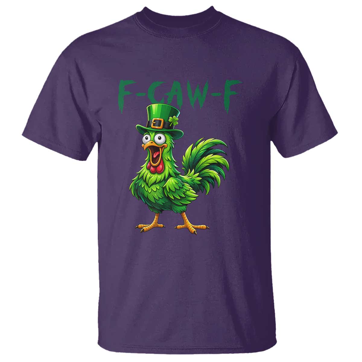 Funny St Patricks Day Lucky Chicken T Shirt F Caw F TS14 Purple Print Your Wear