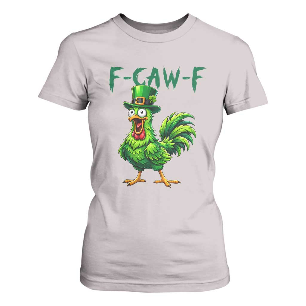 Funny St Patricks Day Lucky Chicken T Shirt For Women F Caw F TS14 Ice Gray Print Your Wear