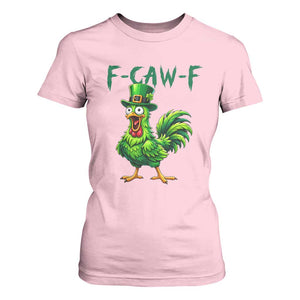 Funny St Patricks Day Lucky Chicken T Shirt For Women F Caw F TS14 Light Pink Print Your Wear