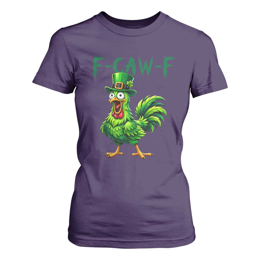 Funny St Patricks Day Lucky Chicken T Shirt For Women F Caw F TS14 Purple Print Your Wear