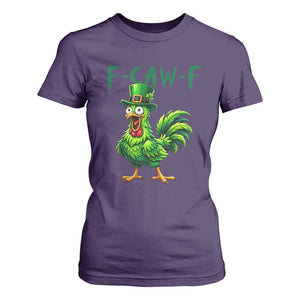 Funny St Patricks Day Lucky Chicken T Shirt For Women F Caw F TS14 Purple Print Your Wear