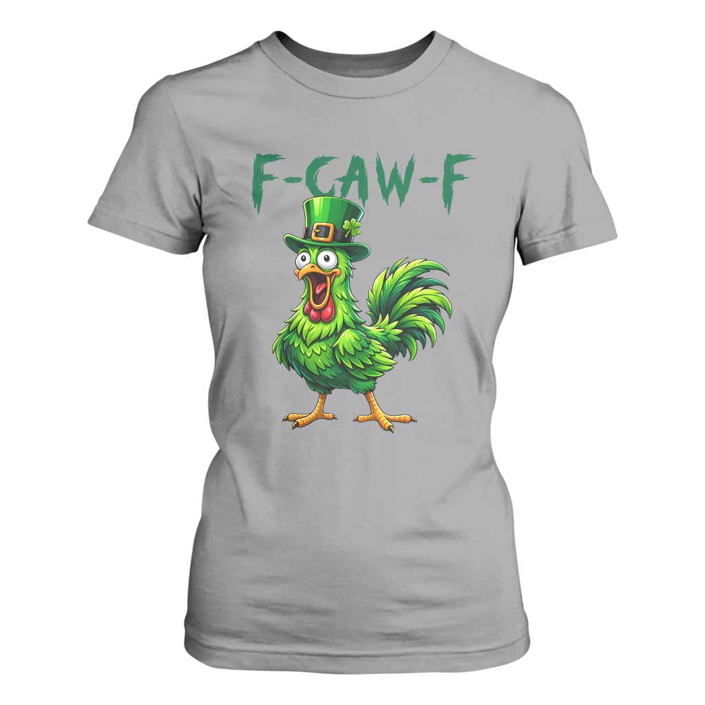 Funny St Patricks Day Lucky Chicken T Shirt For Women F Caw F TS14 Sport Gray Print Your Wear