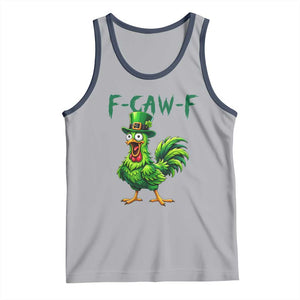 Funny St Patricks Day Lucky Chicken Tank Top F Caw F TS14 Athletic Heather Navy Print Your Wear