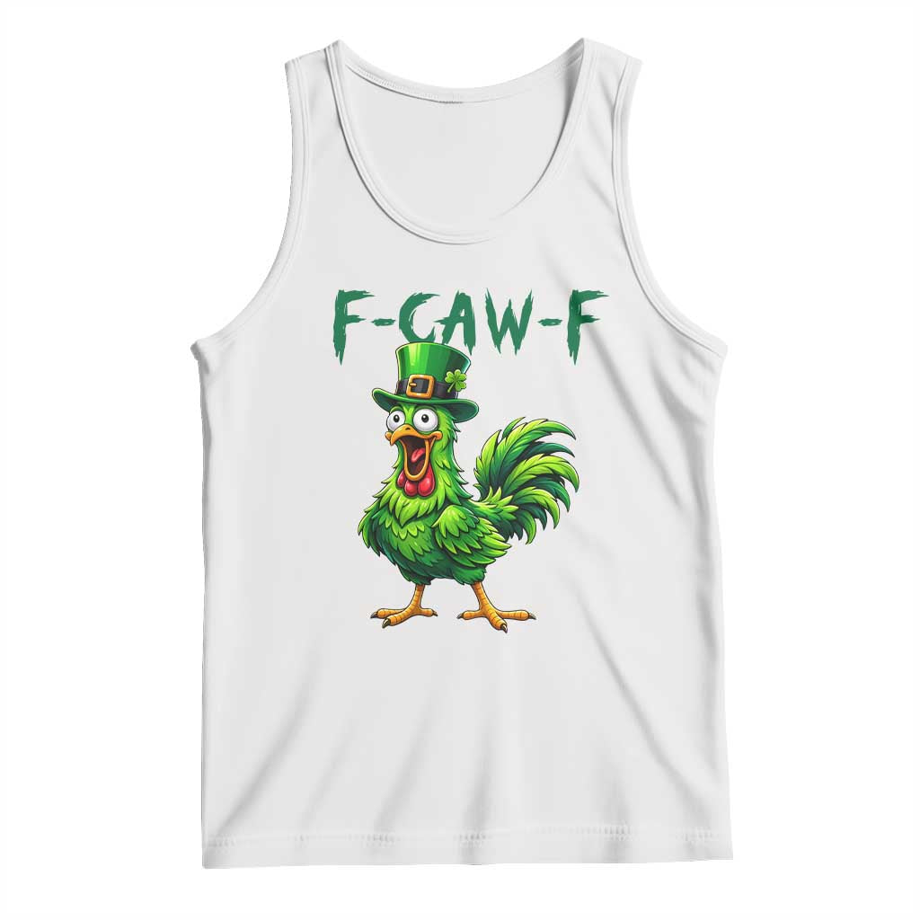 Funny St Patricks Day Lucky Chicken Tank Top F Caw F TS14 White Print Your Wear