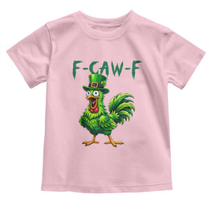 Funny St Patricks Day Lucky Chicken Toddler T Shirt F Caw F TS14 Light Pink Print Your Wear