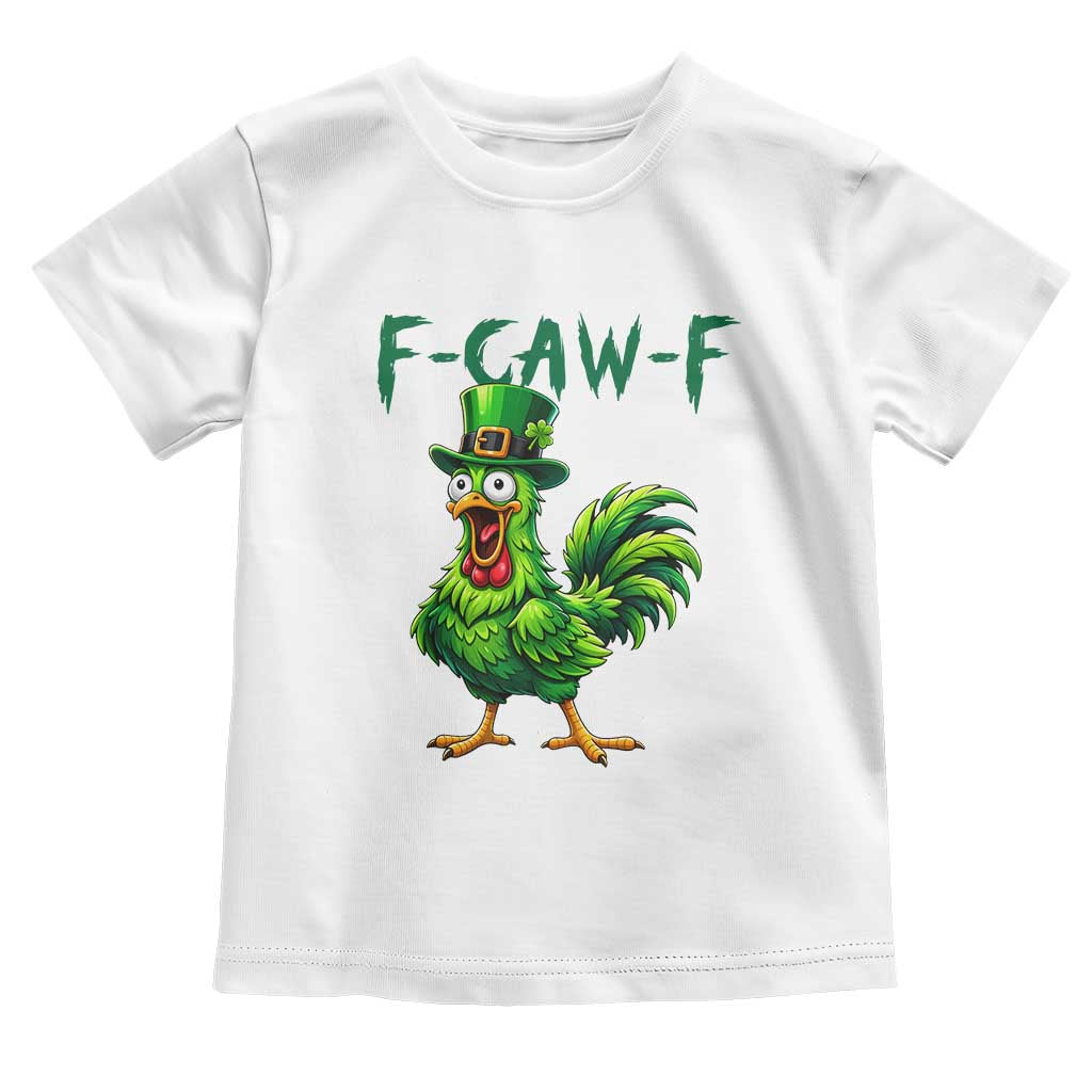 Funny St Patricks Day Lucky Chicken Toddler T Shirt F Caw F TS14 White Print Your Wear