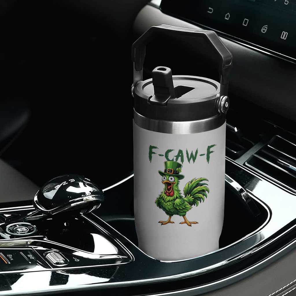 Funny St Patricks Day Lucky Chicken Flip Straw Tumbler F Caw F TS14 Print Your Wear