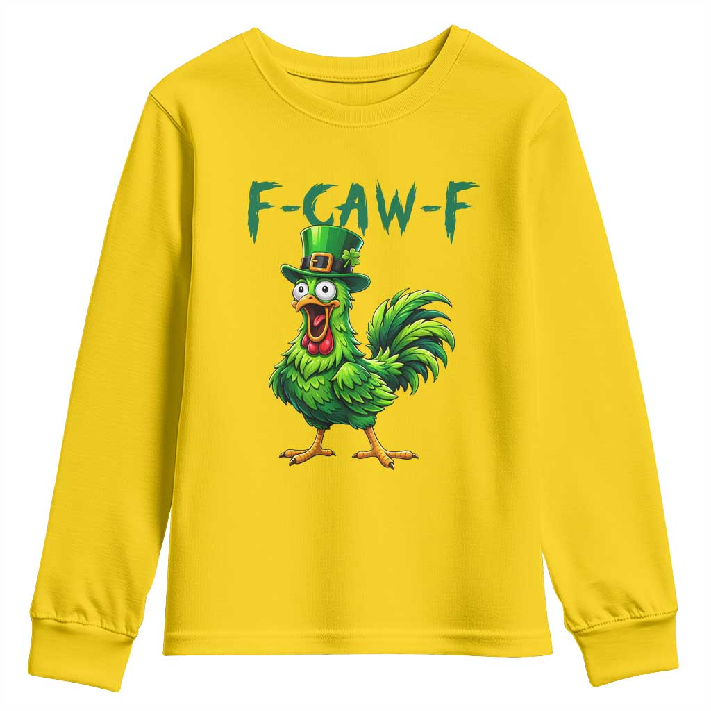 Funny St Patricks Day Lucky Chicken Youth Sweatshirt F Caw F TS14 Daisy Print Your Wear