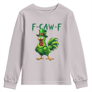 Funny St Patricks Day Lucky Chicken Youth Sweatshirt F Caw F TS14 Ice Gray Print Your Wear