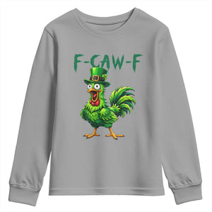 Funny St Patricks Day Lucky Chicken Youth Sweatshirt F Caw F TS14 Sport Gray Print Your Wear