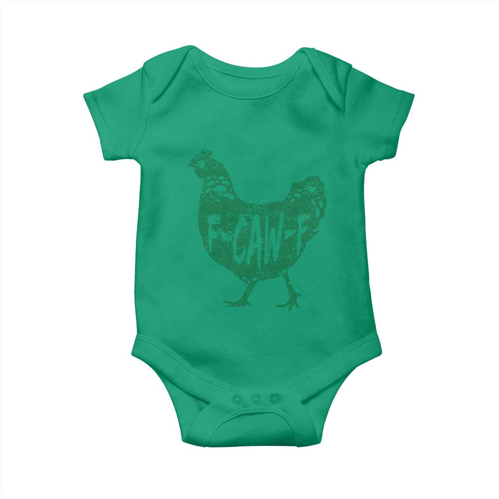 F Caw F Lucky Chicken Baby Onesie Funny St Patricks Day TS14 Irish Green Print Your Wear