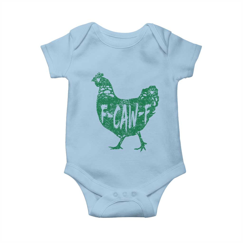 F Caw F Lucky Chicken Baby Onesie Funny St Patricks Day TS14 Light Blue Print Your Wear