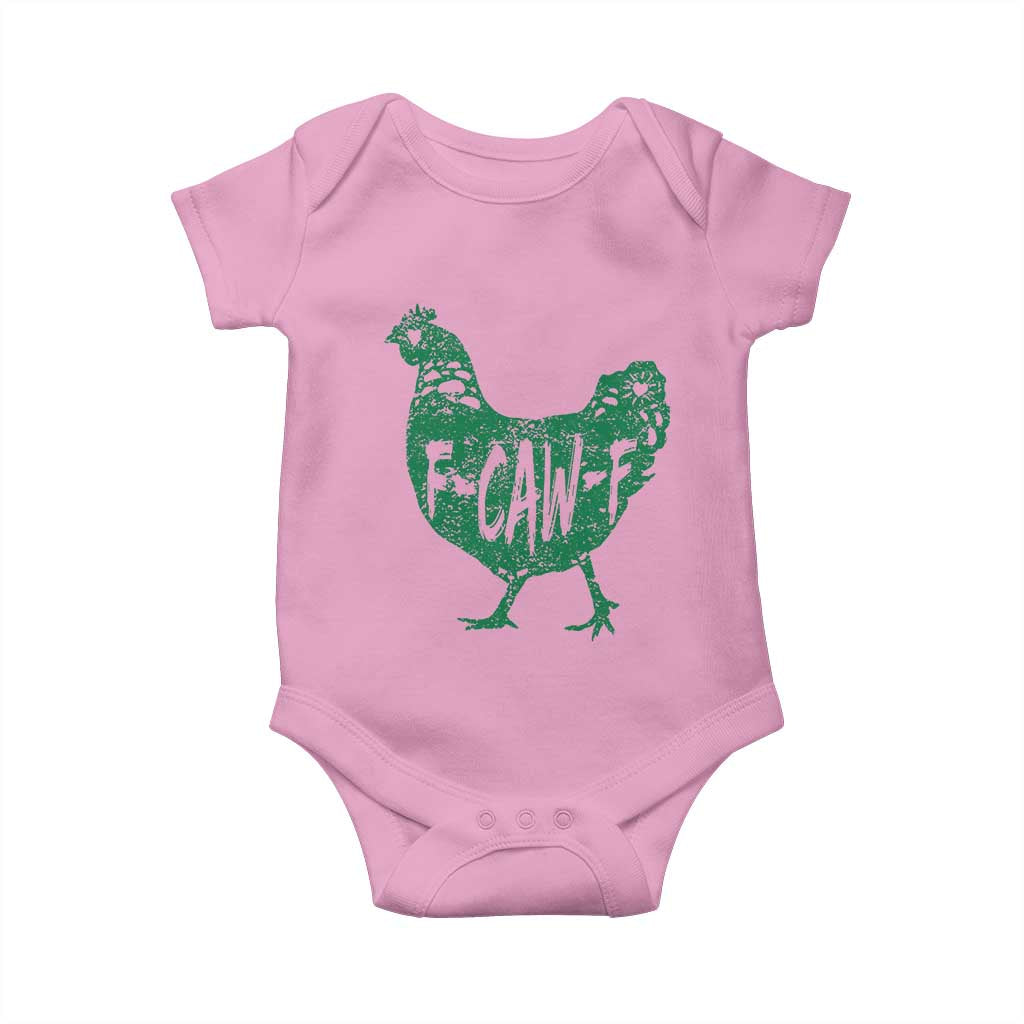 F Caw F Lucky Chicken Baby Onesie Funny St Patricks Day TS14 Light Pink Print Your Wear