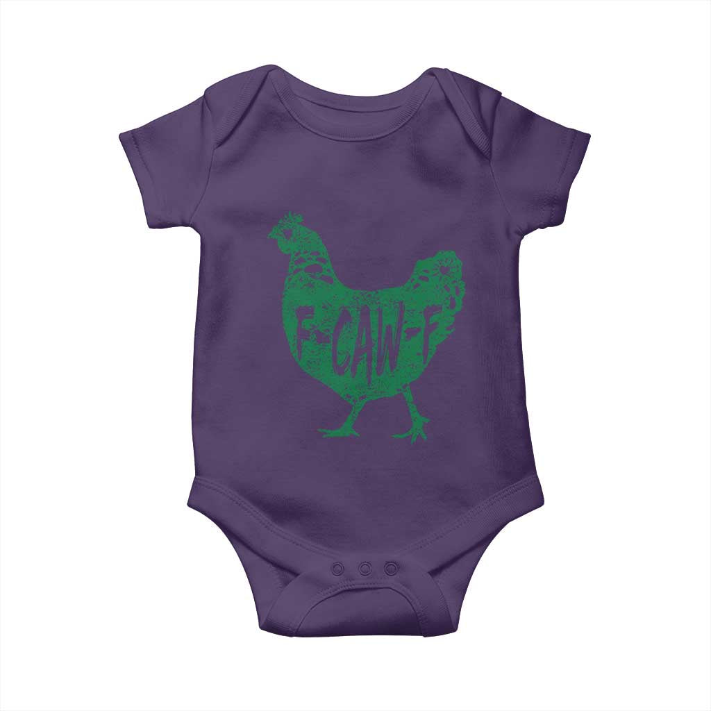 F Caw F Lucky Chicken Baby Onesie Funny St Patricks Day TS14 Purple Print Your Wear
