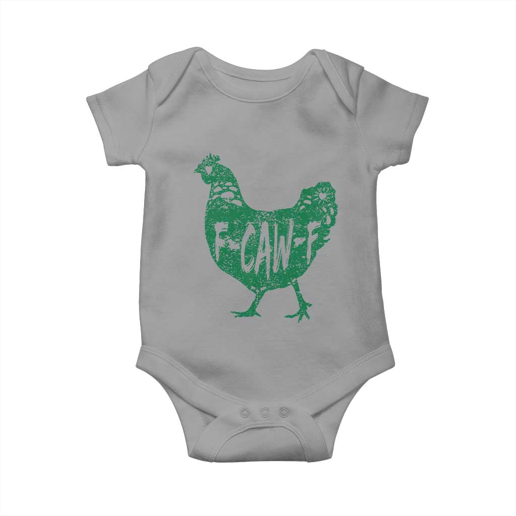 F Caw F Lucky Chicken Baby Onesie Funny St Patricks Day TS14 Sport Gray Print Your Wear