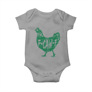 F Caw F Lucky Chicken Baby Onesie Funny St Patricks Day TS14 Sport Gray Print Your Wear