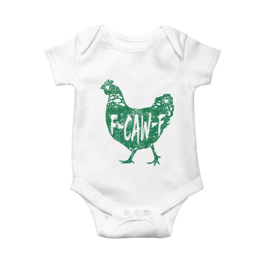 F Caw F Lucky Chicken Baby Onesie Funny St Patricks Day TS14 White Print Your Wear