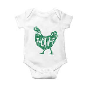 F Caw F Lucky Chicken Baby Onesie Funny St Patricks Day TS14 White Print Your Wear