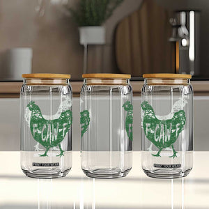 F Caw F Lucky Chicken Glass Can Funny St Patricks Day TS14 Print Your Wear