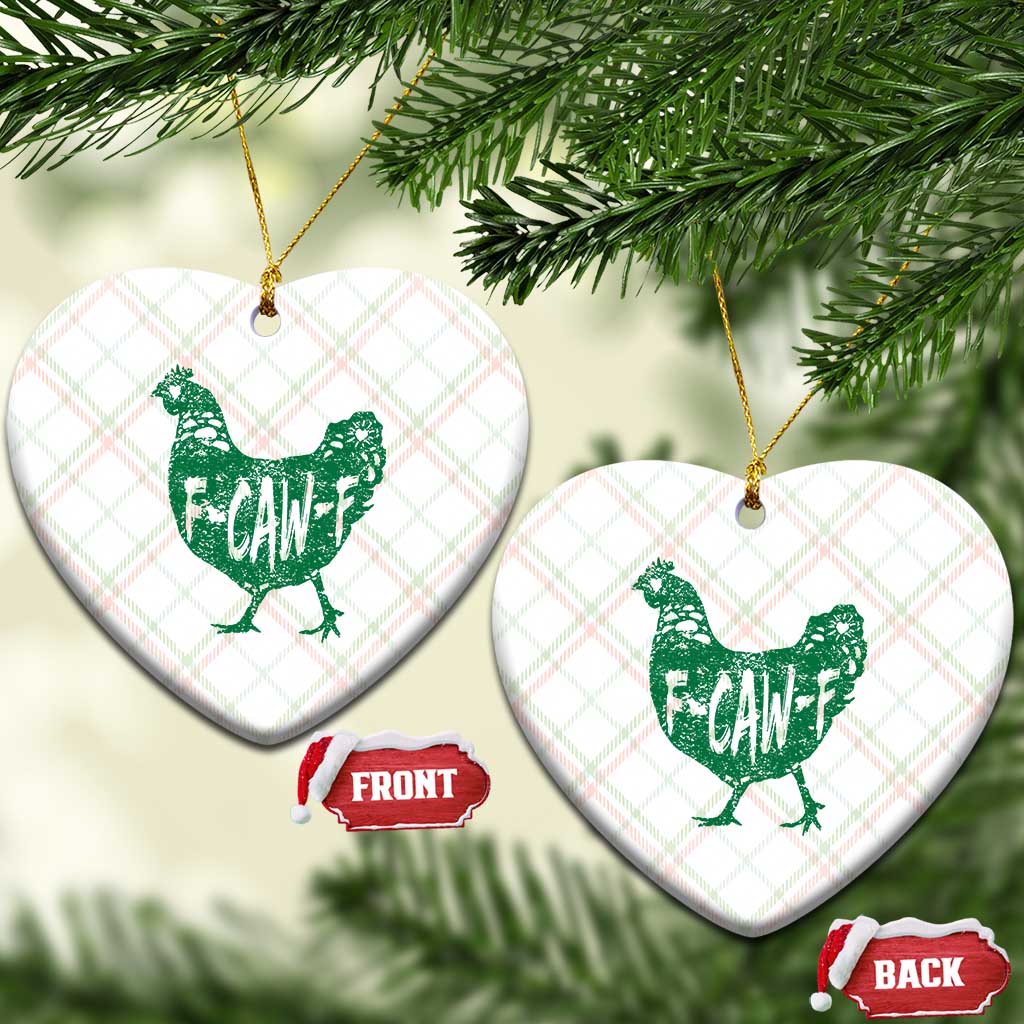 F Caw F Lucky Chicken Ceramic Ornament Funny St Patricks Day TS14 Print Your Wear