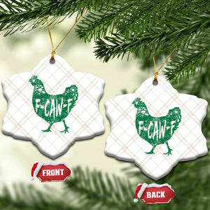 F Caw F Lucky Chicken Ceramic Ornament Funny St Patricks Day TS14 Print Your Wear
