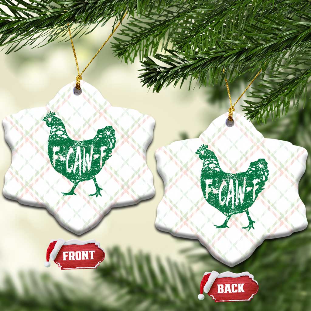 F Caw F Lucky Chicken Ceramic Ornament Funny St Patricks Day TS14 Print Your Wear