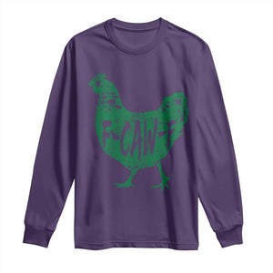 F Caw F Lucky Chicken Long Sleeve Shirt Funny St Patricks Day TS14 Purple Print Your Wear