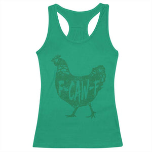 F Caw F Lucky Chicken Racerback Tank Top Funny St Patricks Day TS14 Irish Green Print Your Wear